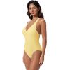 image:imageSUUKSESS Women Sexy Low Back One Piece Swimsuit Slimming Tummy Control Bathing Suit180 Yellow