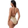 image:imageSUUKSESS Women Sexy Low Back One Piece Swimsuit Slimming Tummy Control Bathing Suit180 Yellow Color Block