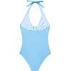 image:imageSUUKSESS Women Sexy Tummy Control One Piece Swimsuits Halter UWire Bathing SuitBaby Blue