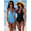 image:imageSUUKSESS Women Sexy Tummy Control One Piece Swimsuits Halter UWire Bathing SuitBaby Blue