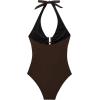 image:imageSUUKSESS Women Sexy Tummy Control One Piece Swimsuits Halter UWire Bathing SuitDeep Brown