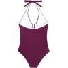 image:imageSUUKSESS Women Sexy Tummy Control One Piece Swimsuits Halter UWire Bathing SuitDeep Purple