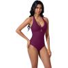 image:imageSUUKSESS Women Sexy Tummy Control One Piece Swimsuits Halter UWire Bathing SuitDeep Purple