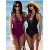 image:imageSUUKSESS Women Sexy Tummy Control One Piece Swimsuits Halter UWire Bathing SuitDeep Purple