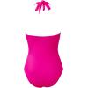 image:imageSUUKSESS Women Sexy Tummy Control One Piece Swimsuits Halter UWire Bathing SuitHot Pink
