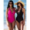 image:imageSUUKSESS Women Sexy Tummy Control One Piece Swimsuits Halter UWire Bathing SuitHot Pink