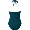 image:imageSUUKSESS Women Sexy Tummy Control One Piece Swimsuits Halter UWire Bathing SuitPeacock Blue