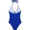image:imageSUUKSESS Women Sexy Tummy Control One Piece Swimsuits Halter UWire Bathing SuitRoyal Blue
