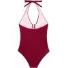 image:imageSUUKSESS Women Sexy Tummy Control One Piece Swimsuits Halter UWire Bathing SuitWine Red