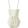 image:imageSUUKSESS Women Tummy Control One Piece Swimsuit Sexy V Neck Push Up Bathing SuitBeige White