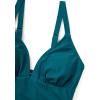 image:imageSUUKSESS Women Tummy Control One Piece Swimsuit Sexy V Neck Push Up Bathing SuitBlue Green