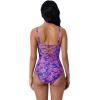 image:imageSUUKSESS Women Tummy Control One Piece Swimsuit Sexy V Neck Push Up Bathing SuitNavy Paisley Print
