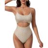 image:imageSUUKSESS Women Sexy Cut Out One Piece Swimsuit Tummy Control High Cut Bathing Suit182 Yellow Color Block