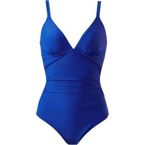 image:imageSUUKSESS Women Tummy Control One Piece Swimsuit Sexy V Neck Push Up Bathing SuitRoyal Blue