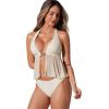 image:imageSUUKSESS Women Sexy Two Piece Tankini Swimsuits Tummy Control Bathing SuitBeige White