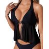 image:imageSUUKSESS Women Sexy Two Piece Tankini Swimsuits Tummy Control Bathing SuitBlack