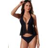 image:imageSUUKSESS Women Sexy Two Piece Tankini Swimsuits Tummy Control Bathing SuitBlack