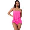 image:imageSUUKSESS Women Tummy Control Tankini Swimsuit Ruffle High Waisted Bathing Suit186 Hot Pink