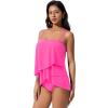 image:imageSUUKSESS Women Tummy Control Tankini Swimsuit Ruffle High Waisted Bathing Suit186 Hot Pink