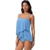 image:imageSUUKSESS Women Tummy Control Tankini Swimsuit Ruffle High Waisted Bathing Suit186 Sky Blue