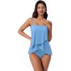 image:imageSUUKSESS Women Tummy Control Tankini Swimsuit Ruffle High Waisted Bathing Suit186 Sky Blue