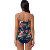 image:imageSUUKSESS Women Tummy Control Tankini Swimsuit Ruffle High Waisted Bathing Suit186 Tropical Floral Navy Blue