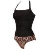 image:imageSUUKSESS Womens Tummy Control Tankini Swimsuit Push Up Tummy Control Bathing SuitBalck Leopard