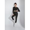 image:imageSUUKSESS Women 2 Piece Workout Sets Hidden Scrunch Hip Lifting Seamless Leggings Long Sleeve Yoga Crop TopsBlack