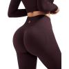 image:imageSUUKSESS Women 2 Piece Workout Sets Hidden Scrunch Hip Lifting Seamless Leggings Long Sleeve Yoga Crop TopsEspresso