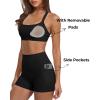 image:imageSUUKSESS Women 2 Piece Workout Sets With Pockets Padded Sports Bra High Waisted Shorts01 Black