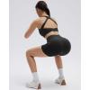 image:imageSUUKSESS Womens Workout Set High Impact Fitness Gym Backless Bra Yoga Crop Tank High Waisted Bike Short with PocketsBlack