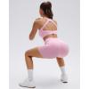image:imageSUUKSESS Womens Workout Set High Impact Fitness Gym Backless Bra Yoga Crop Tank High Waisted Bike Short with PocketsPink
