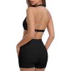 image:imageSUUKSESS Women 2 Piece Workout Sets With Pockets Padded Sports Bra High Waisted Shorts01 Black