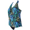 image:imageSUUKSESS Women Halter Tankini Swimsuit High Waist Cowl Neck Bathing Suit 2 Piece171 Blue Green Leaf