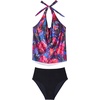 image:imageSUUKSESS Women Halter Tankini Swimsuit High Waist Cowl Neck Bathing Suit 2 Piece171 Multicolor Leaf