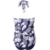 image:imageSUUKSESS Women Halter Tankini Swimsuit High Waist Cowl Neck Bathing Suit 2 Piece171 Navy Blue Floral