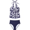 image:imageSUUKSESS Women Halter Tankini Swimsuit High Waist Cowl Neck Bathing Suit 2 Piece171 Navy Blue Floral