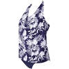 image:imageSUUKSESS Women Halter Tankini Swimsuit High Waist Cowl Neck Bathing Suit 2 Piece171 Navy Blue Floral