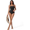 image:imageSUUKSESS Women Halter Tankini Swimsuits Tummy Control Two Piece Bathing SuitsBlack