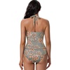 image:imageSUUKSESS Women Halter Tankini Swimsuits Tummy Control Two Piece Bathing SuitsGreen Floral
