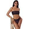 image:imageSUUKSESS Women Sexy High Waisted Bikini Set Cheeky 2 Piece Bandeau Bathing Suit205 Brown Black Zebra Print