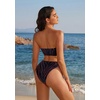 image:imageSUUKSESS Women Sexy High Waisted Bikini Set Cheeky 2 Piece Bandeau Bathing Suit205 Brown Black Zebra Print