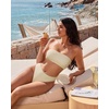 image:imageSUUKSESS Women Sexy High Waisted Bikini Set Cheeky 2 Piece Bandeau Bathing Suit205 Gold White Color Block