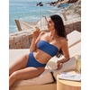 image:imageSUUKSESS Women Sexy High Waisted Bikini Set Cheeky 2 Piece Bandeau Bathing Suit205 Navy BlueYellow