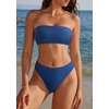 image:imageSUUKSESS Women Sexy High Waisted Bikini Set Cheeky 2 Piece Bandeau Bathing Suit205 Navy BlueYellow
