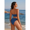 image:imageSUUKSESS Women Sexy High Waisted Bikini Set Cheeky 2 Piece Bandeau Bathing Suit205 Navy BlueYellow
