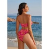 image:imageSUUKSESS Women Sexy High Waisted Bikini Set Cheeky 2 Piece Bandeau Bathing Suit205 Pink Yellow Floral