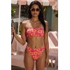 image:imageSUUKSESS Women Sexy High Waisted Bikini Set Cheeky 2 Piece Bandeau Bathing Suit205 Pink Yellow Floral
