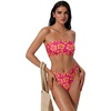 image:imageSUUKSESS Women Sexy High Waisted Bikini Set Cheeky 2 Piece Bandeau Bathing Suit205 Pink Yellow Floral