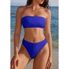 image:imageSUUKSESS Women Sexy High Waisted Bikini Set Cheeky 2 Piece Bandeau Bathing Suit205 Royal Blue